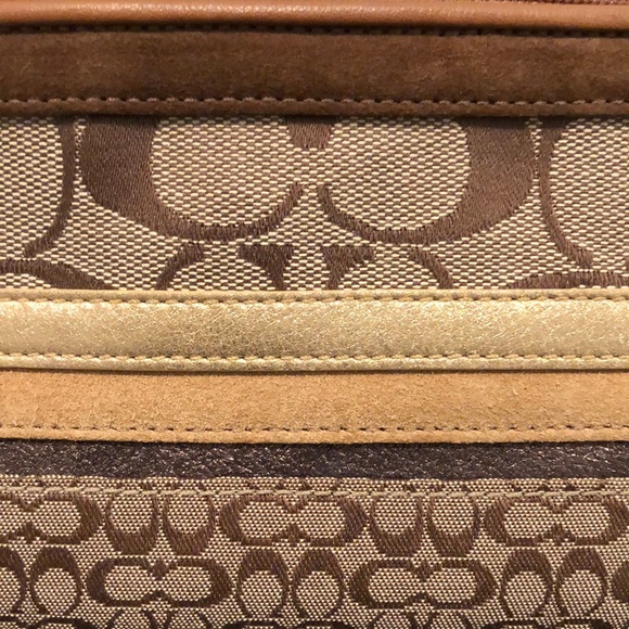 Brown Coach Fabric/Leather Wristlet - Picture 4 of 4